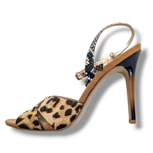 SAM EDELMAN Aly Leopard Print Strappy Heeled Sandals, Size 8 - Picture 5 of 10